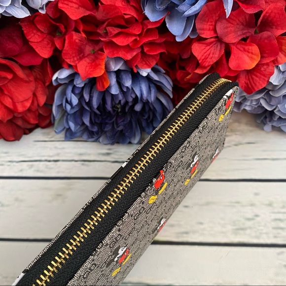 Gray Mickey Mouse Clutch Wallet Checkbook - Picture 4 of 10